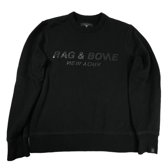 rag & bone Other - Rag & Bone Crew Neck Sweatshirt LS Midnight Black Pullover Graphic Mens Medium